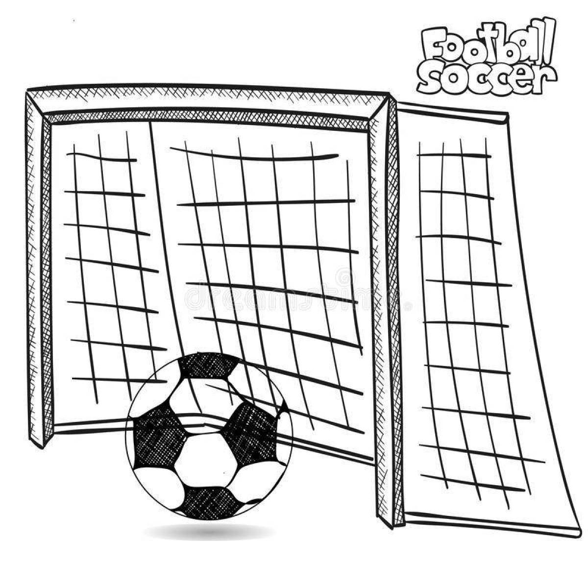 Detailed soccer goal coloring page