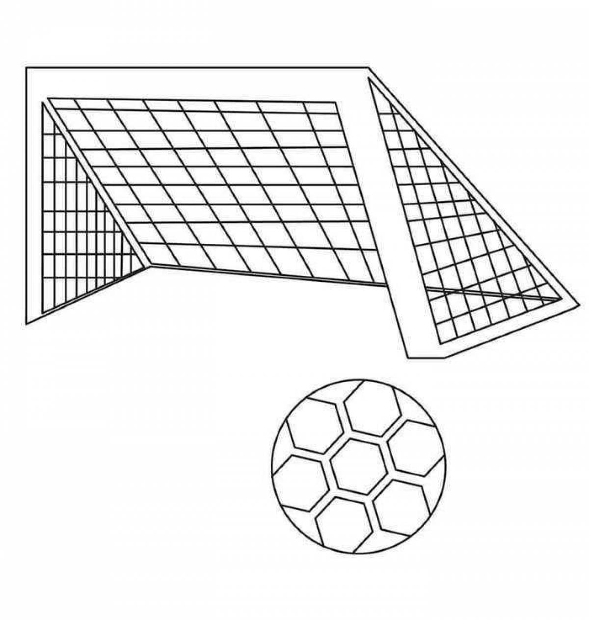 Adorable soccer goal coloring page