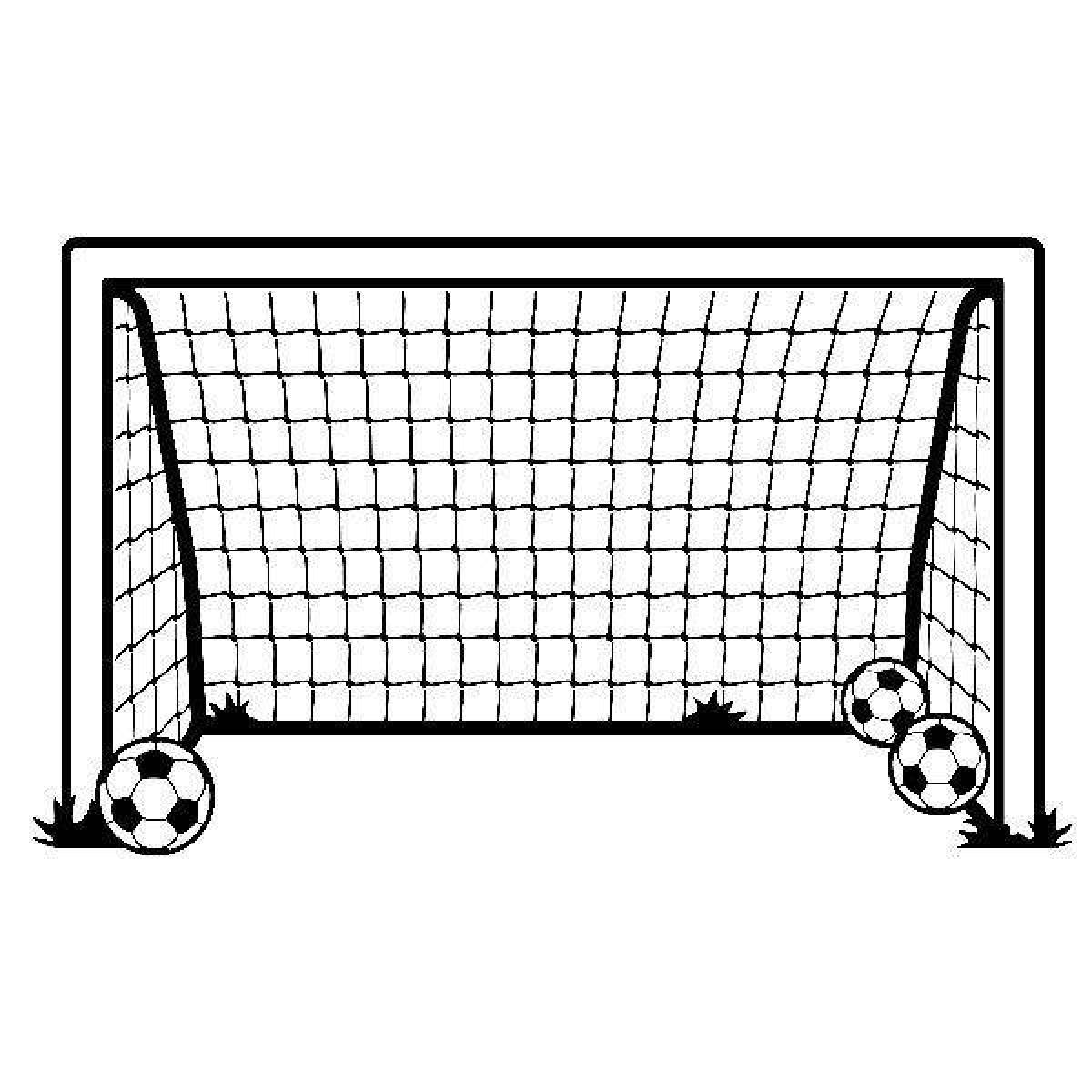 Fun football goal coloring page