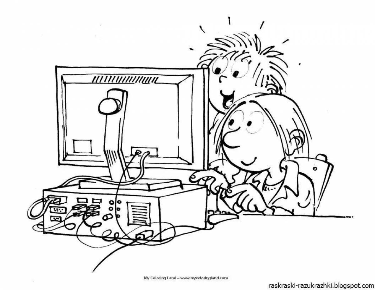 Attractive computer games coloring pages