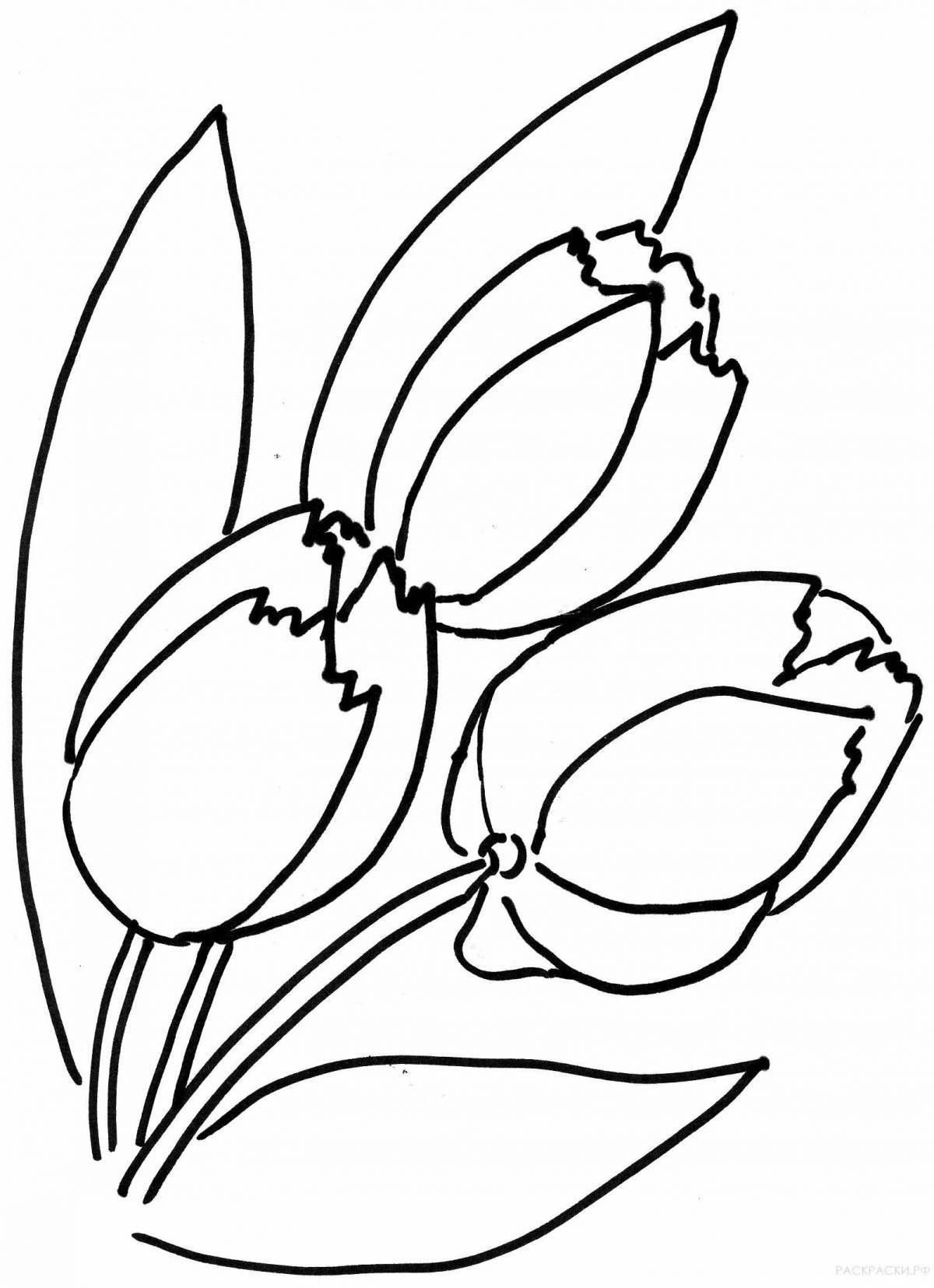 Великолепная страница раскраски тюльпанов