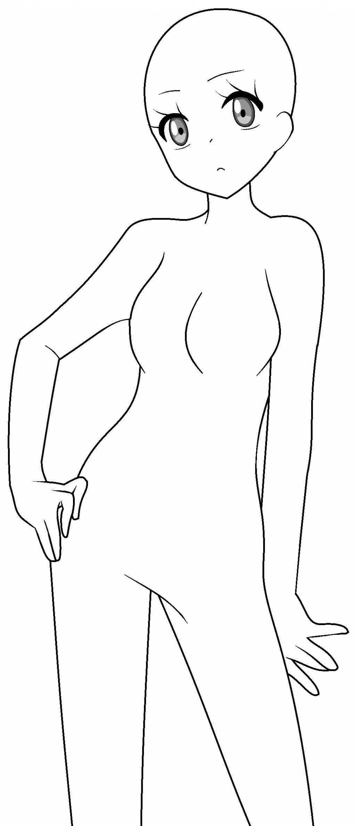Colorful anime body coloring page