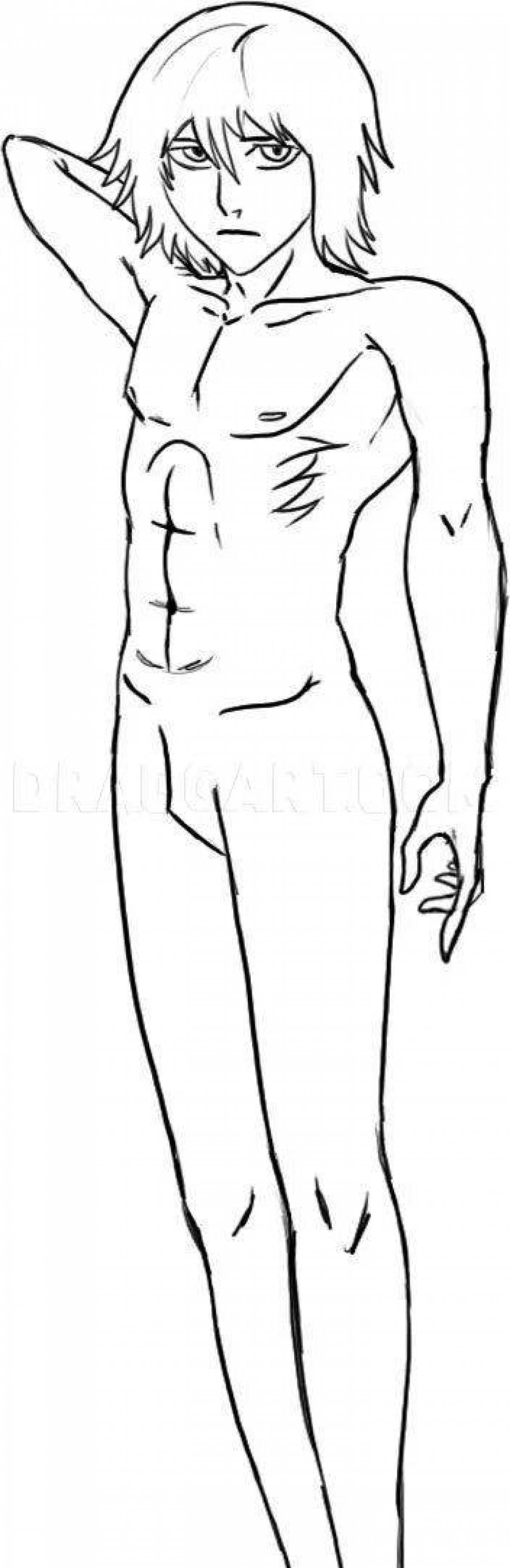 Bright anime body coloring page