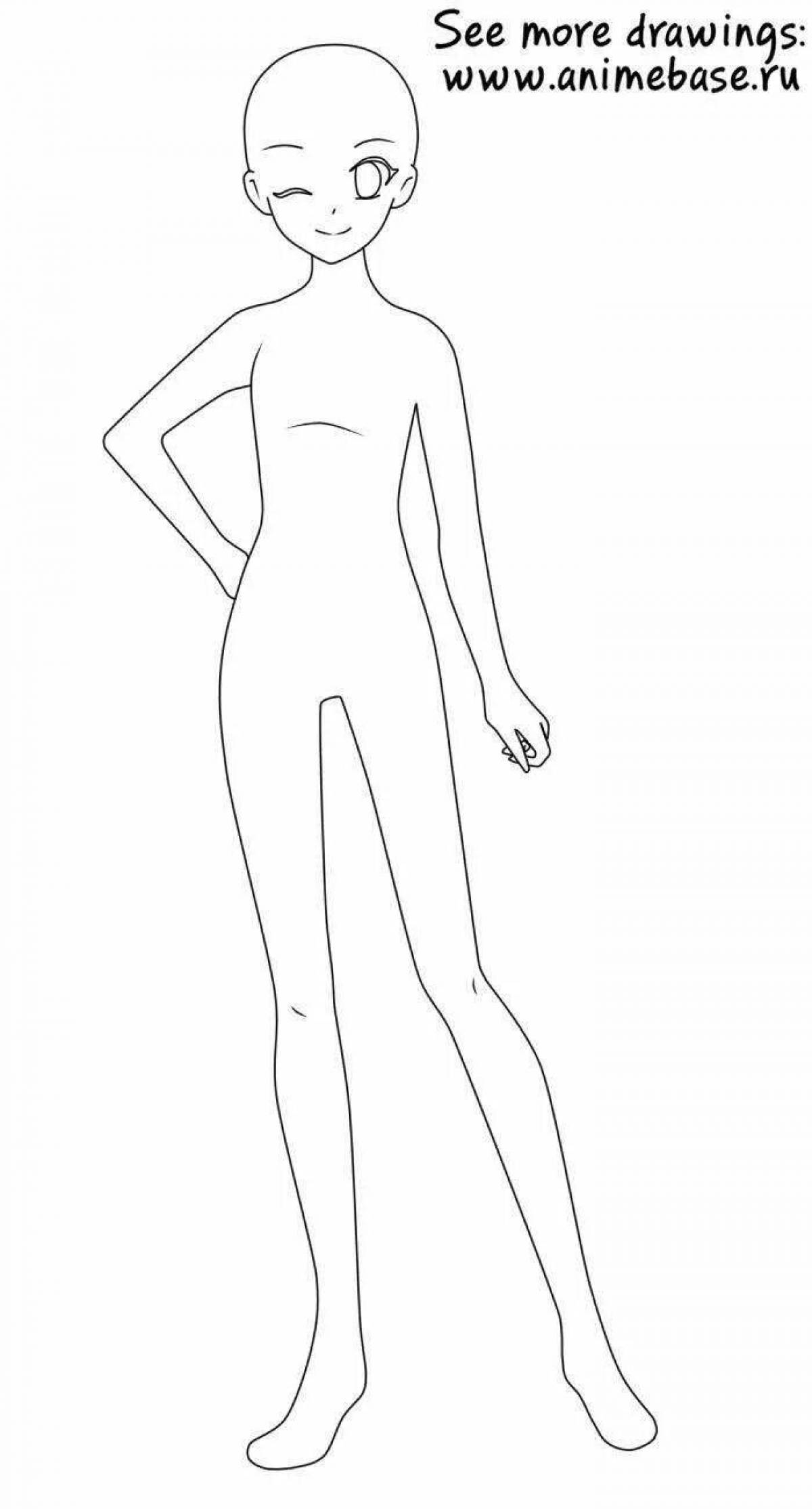 Detailed anime body coloring page