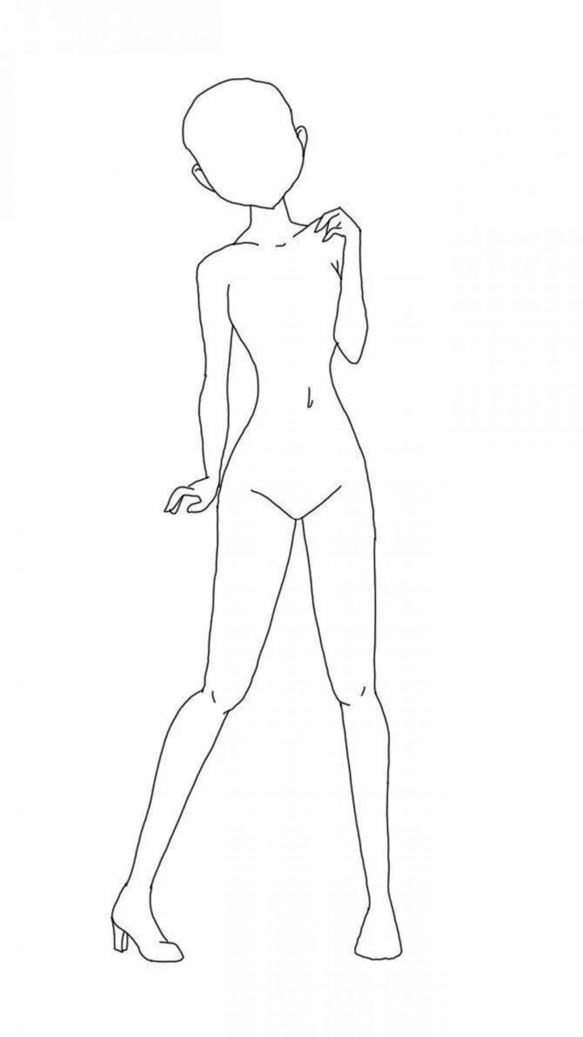 Intricate anime body coloring page