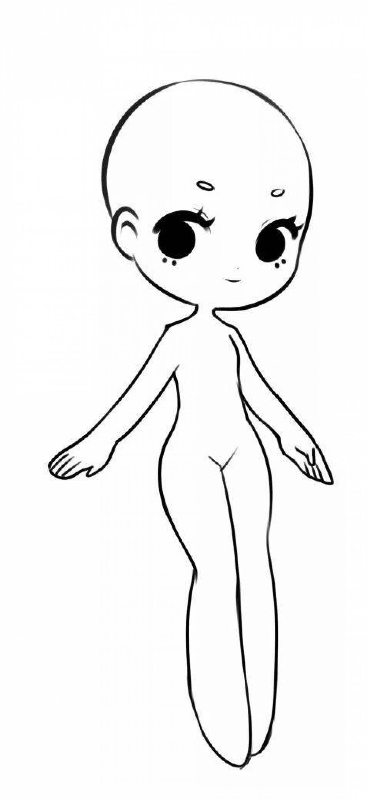 Adorable anime body coloring page