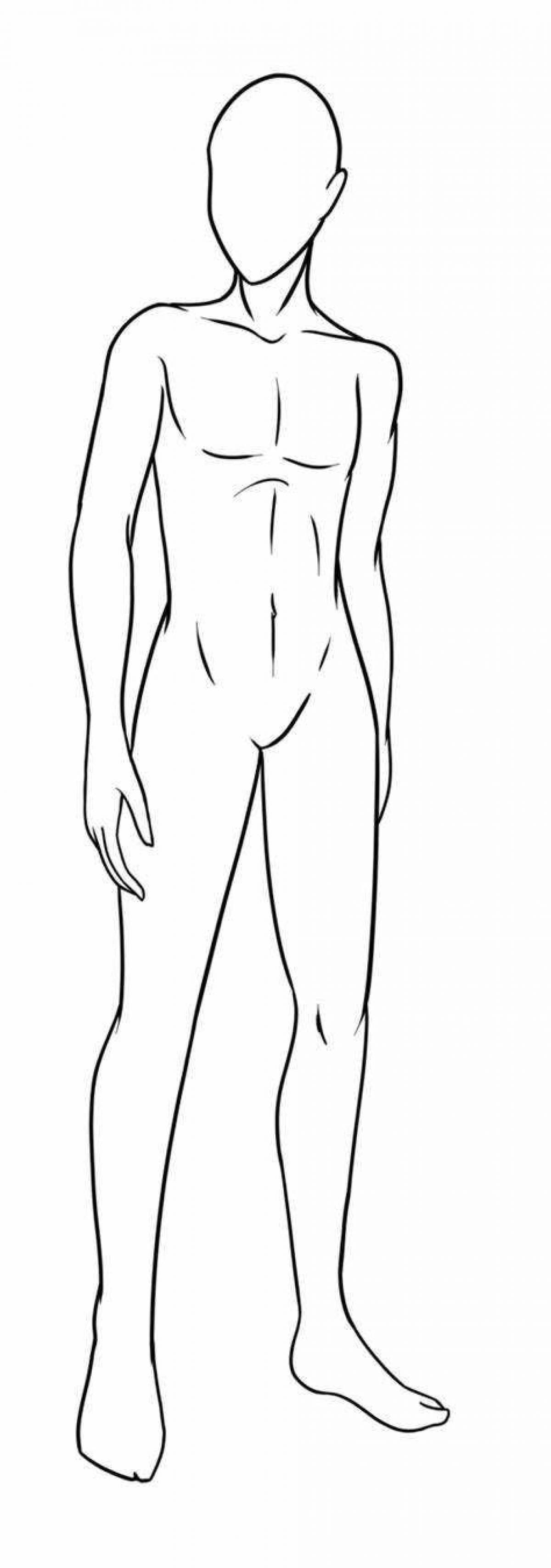 Exciting anime body coloring page