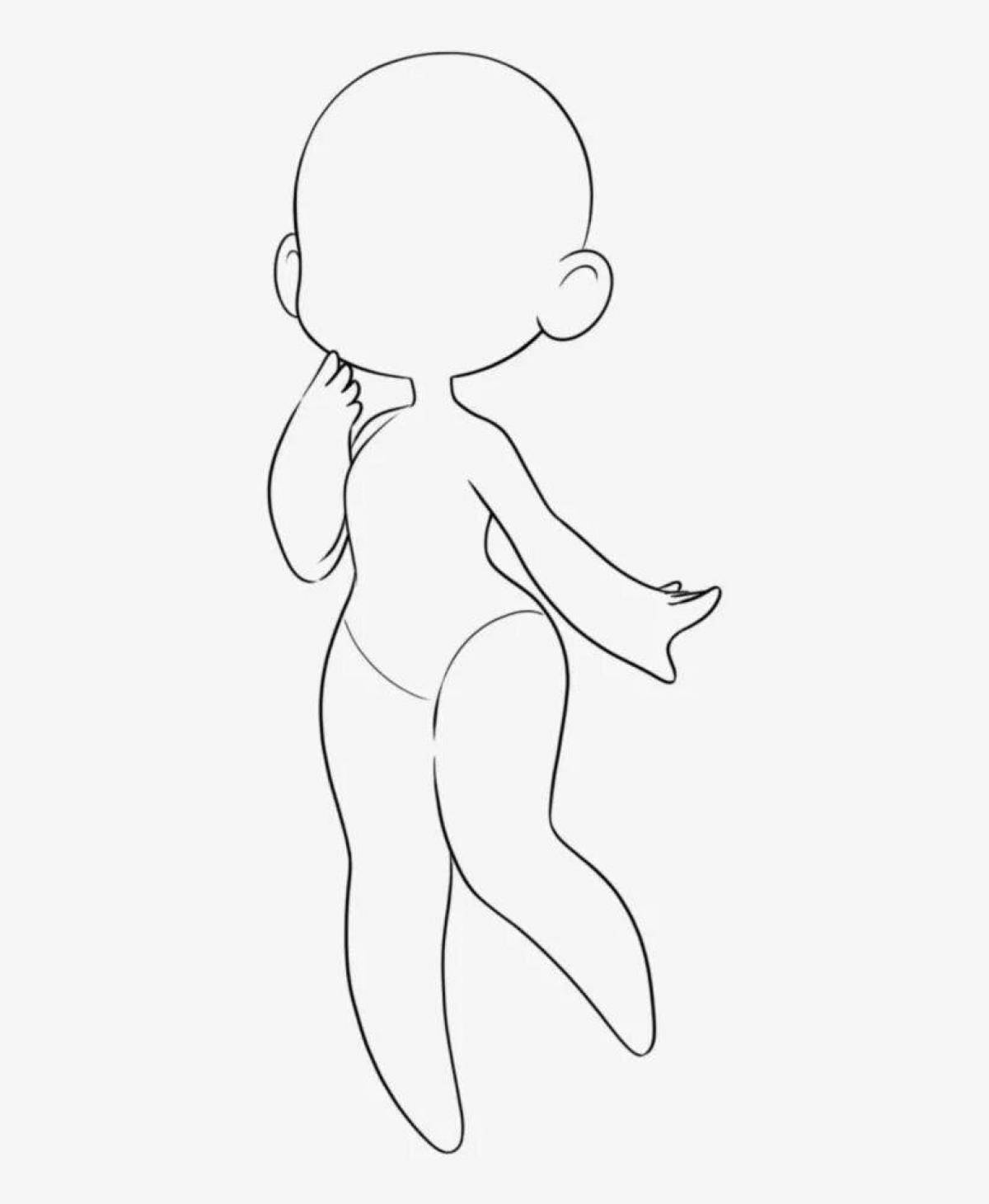 Gorgeous anime body coloring page