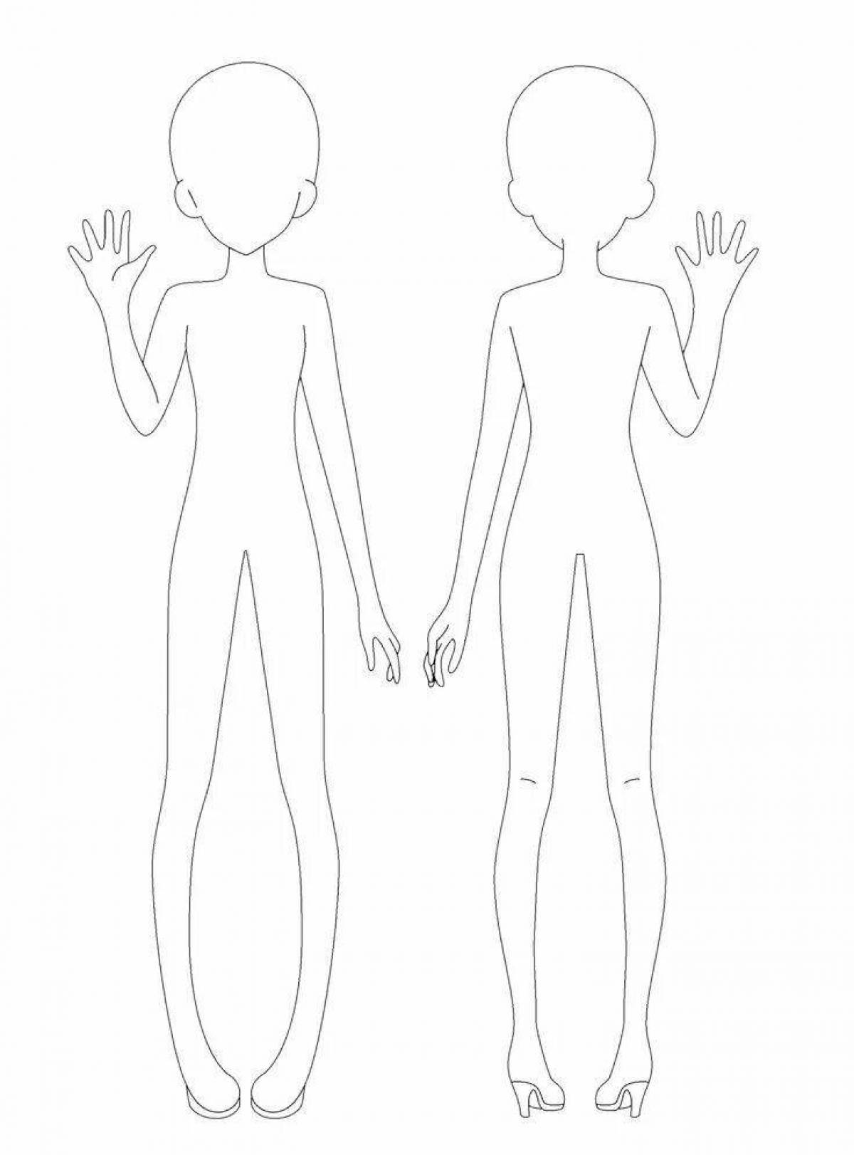 Exquisite anime body coloring page