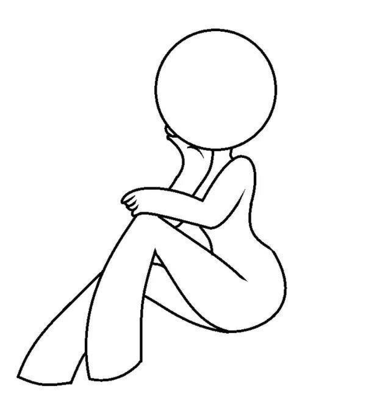Shiny anime body coloring page