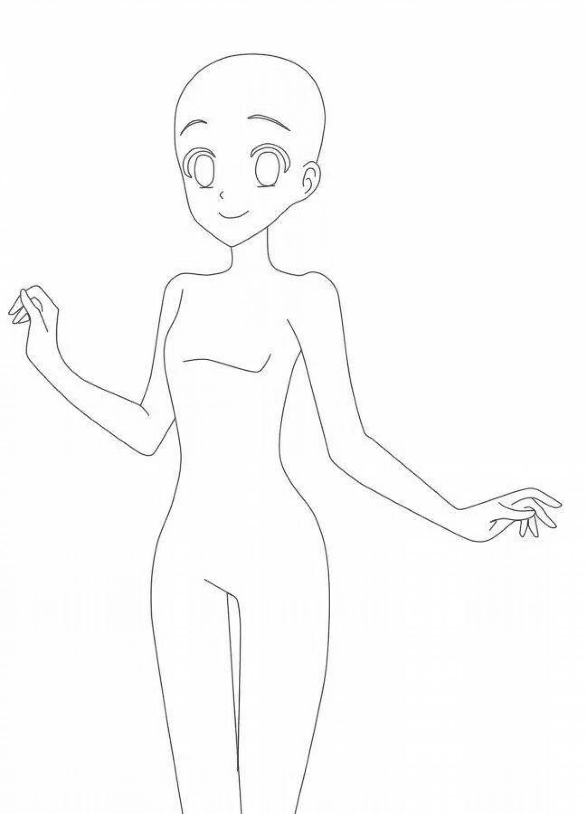 Coloring page of shining anime body