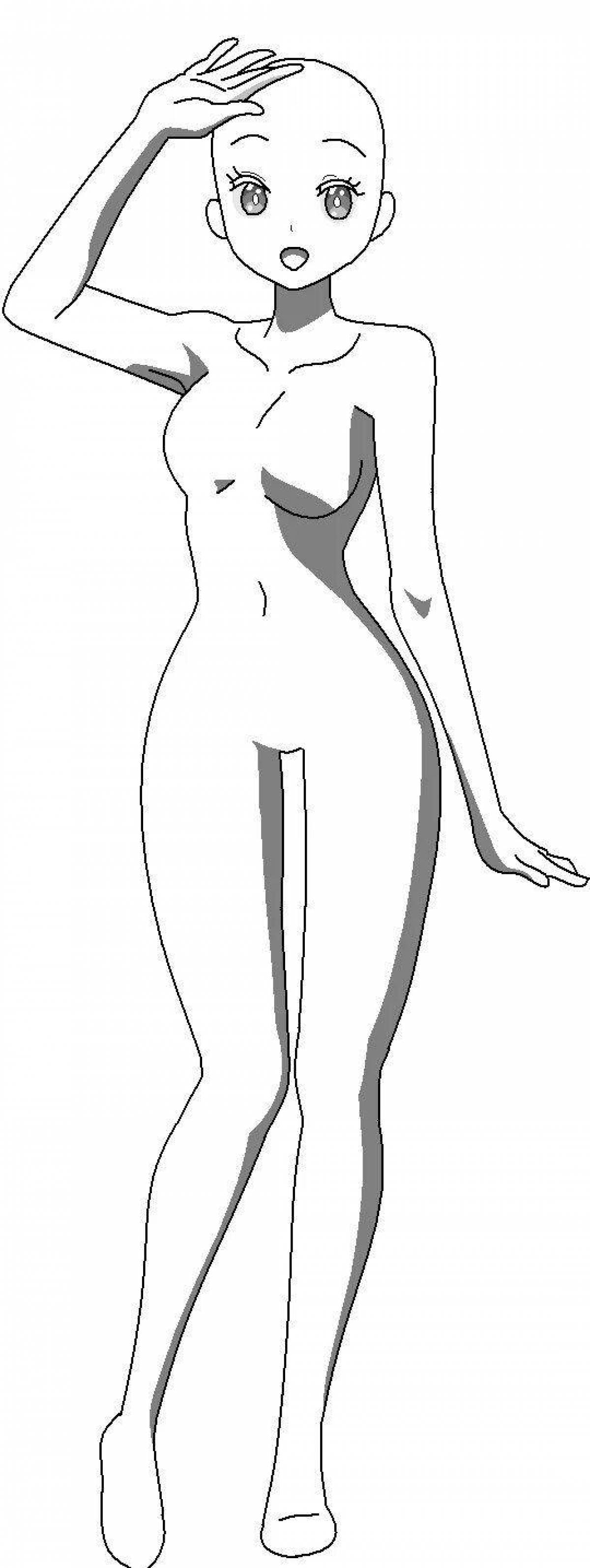 Anime glowing body coloring page