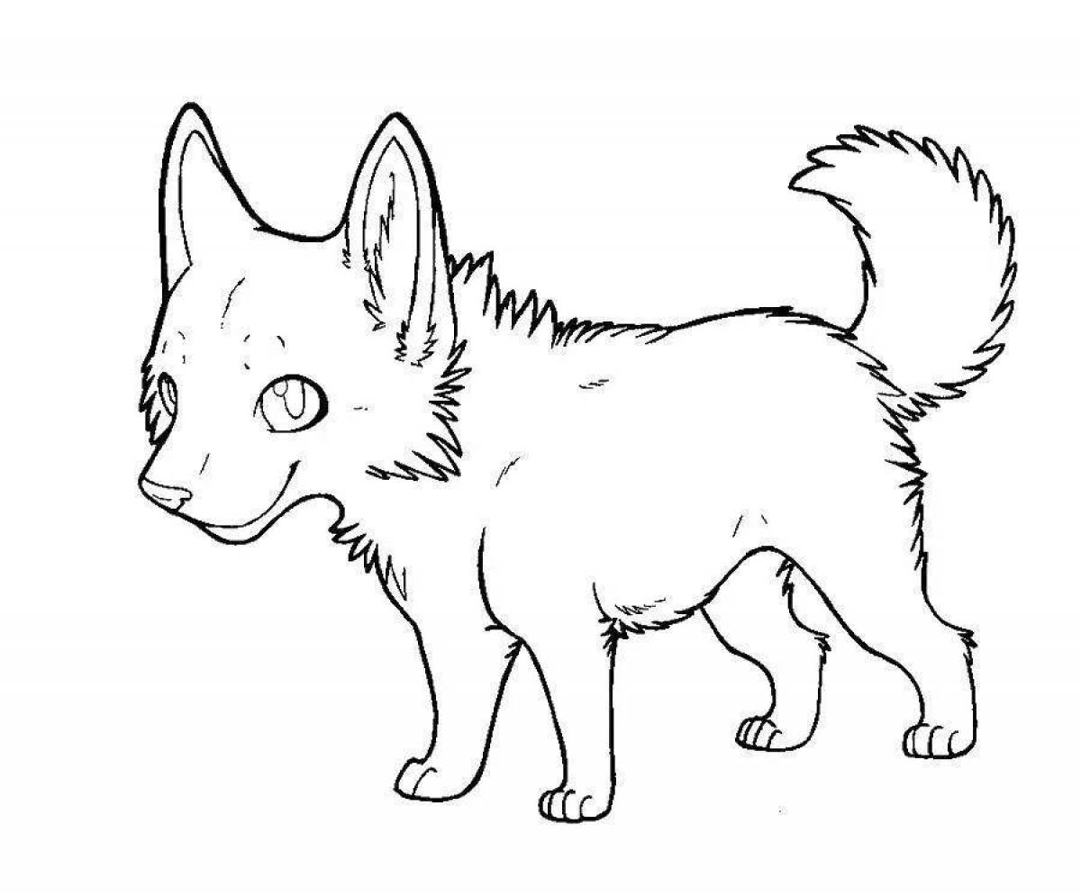 Wiggly anime dog coloring book