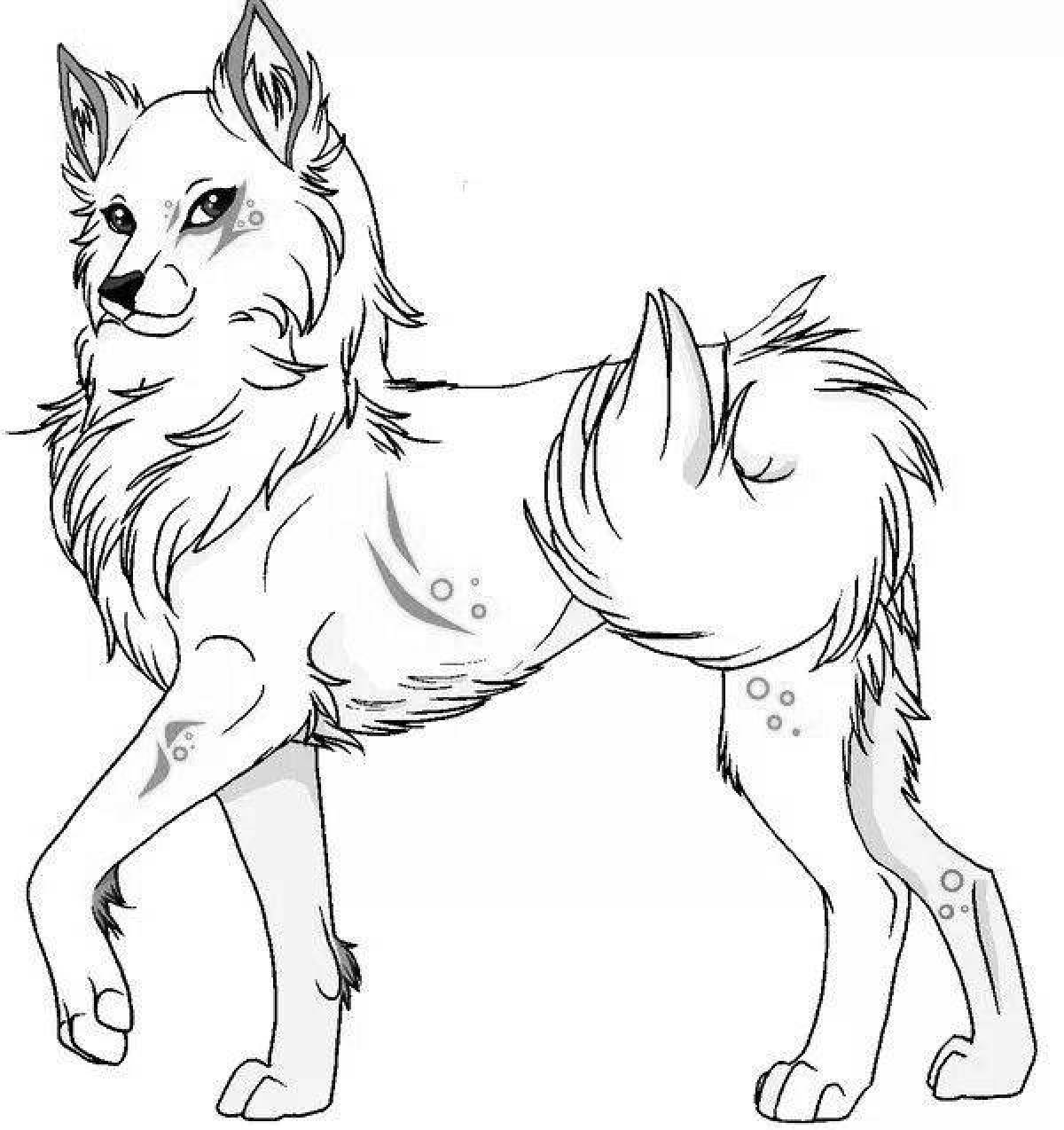 Animated anime dog coloring book