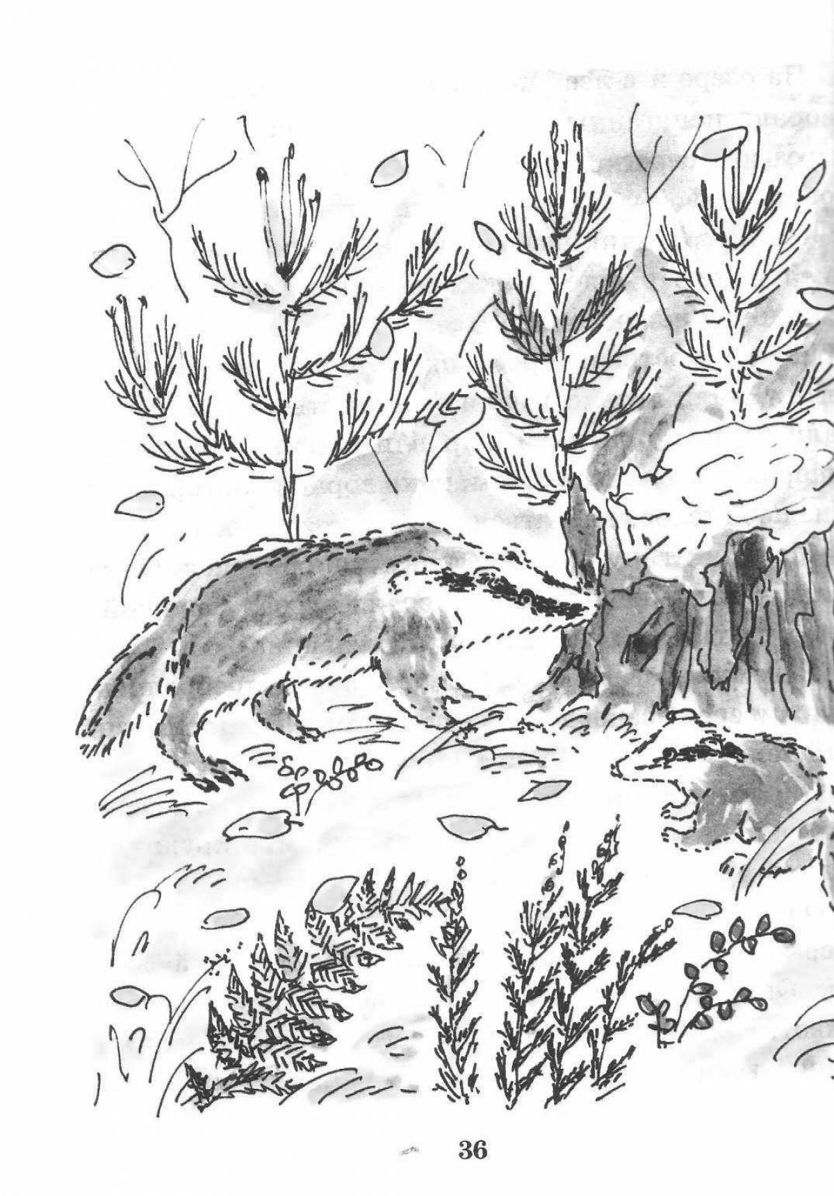 Coloring page joyful rabbit paws