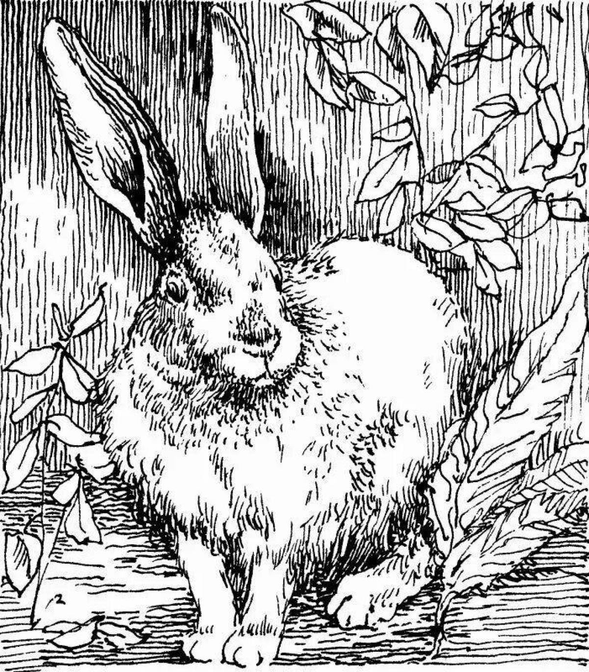 Glitter rabbit paws coloring page