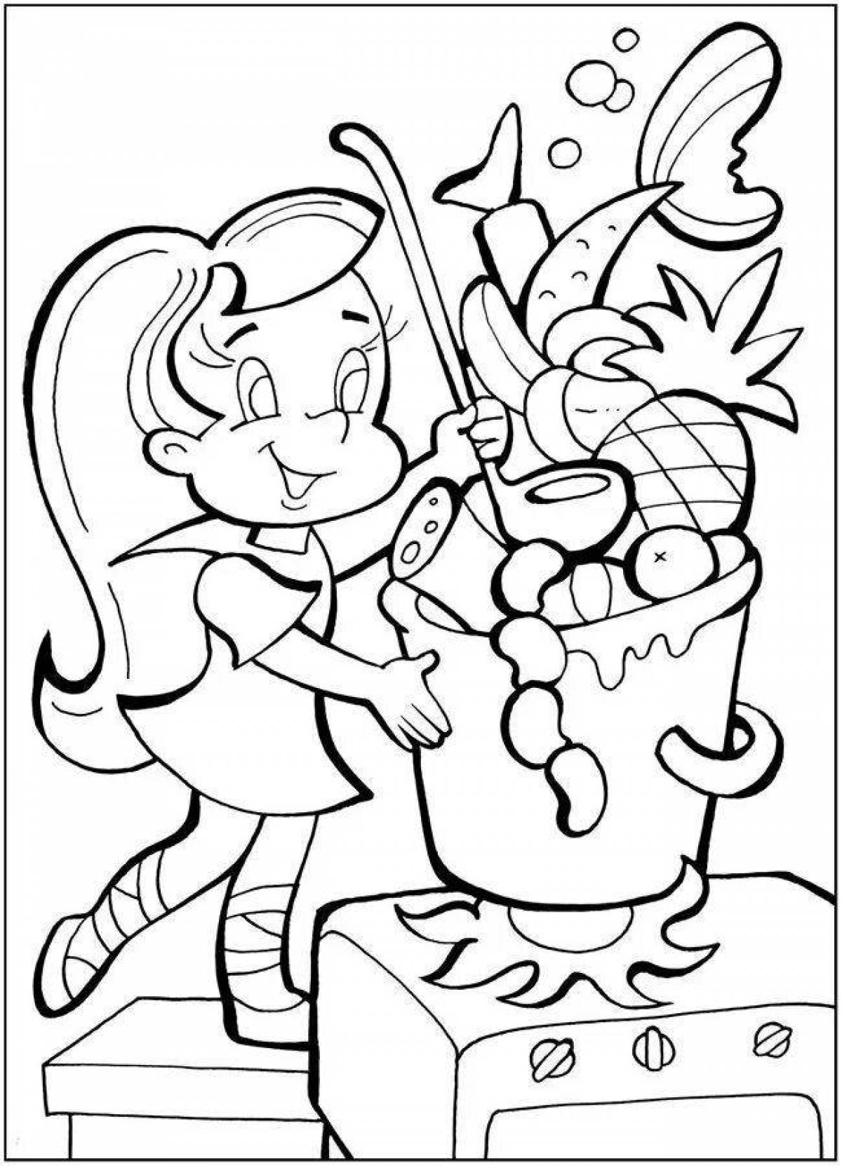 Coloring book of joyful dad's daughter