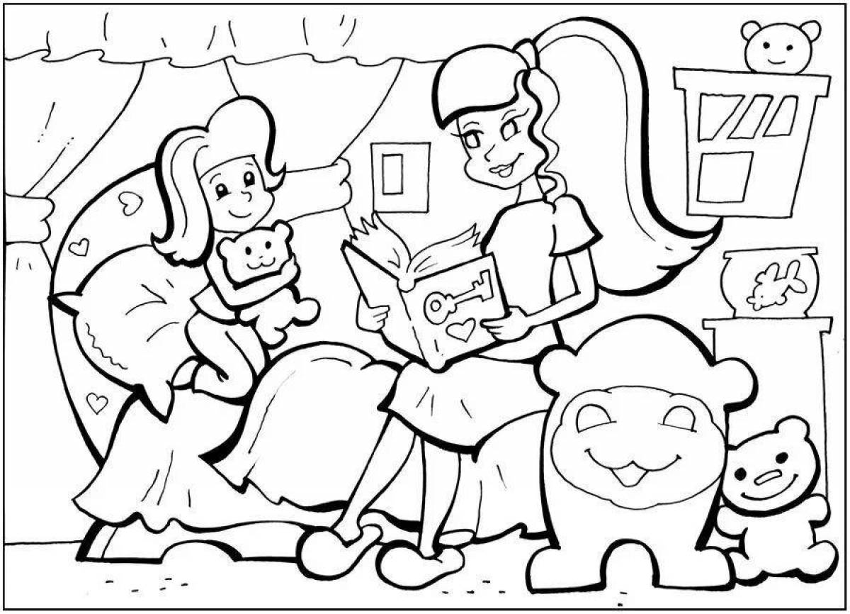 Coloring for the daughter of a cheerful dad
