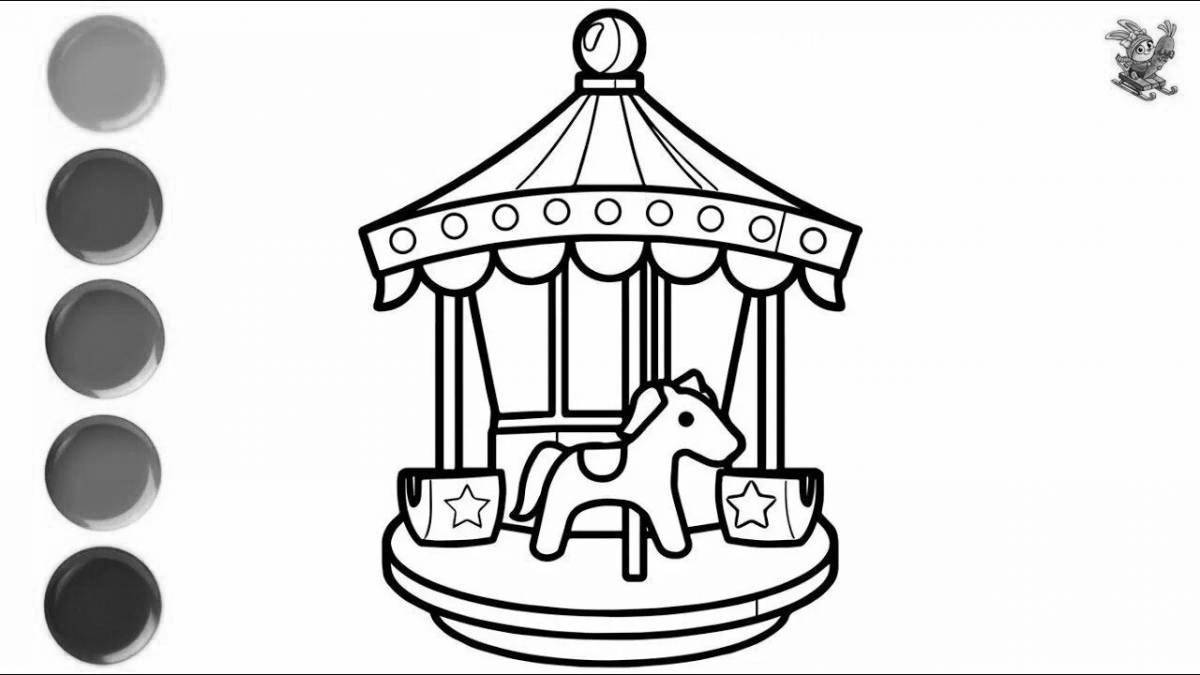 Coloring page adorable TV channel carousel