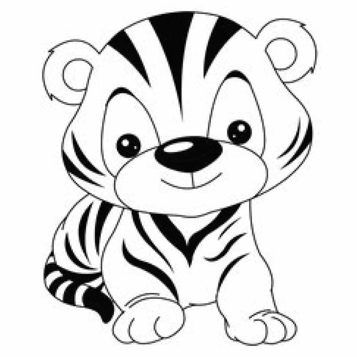 Smiling New Year tiger cub