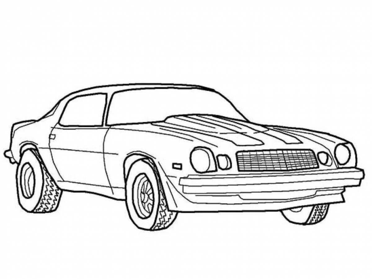 Exciting bumblebee car coloring page