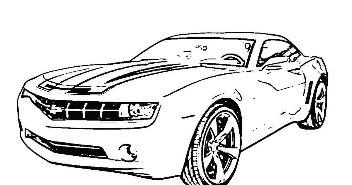 Amazing bumblebee car coloring page