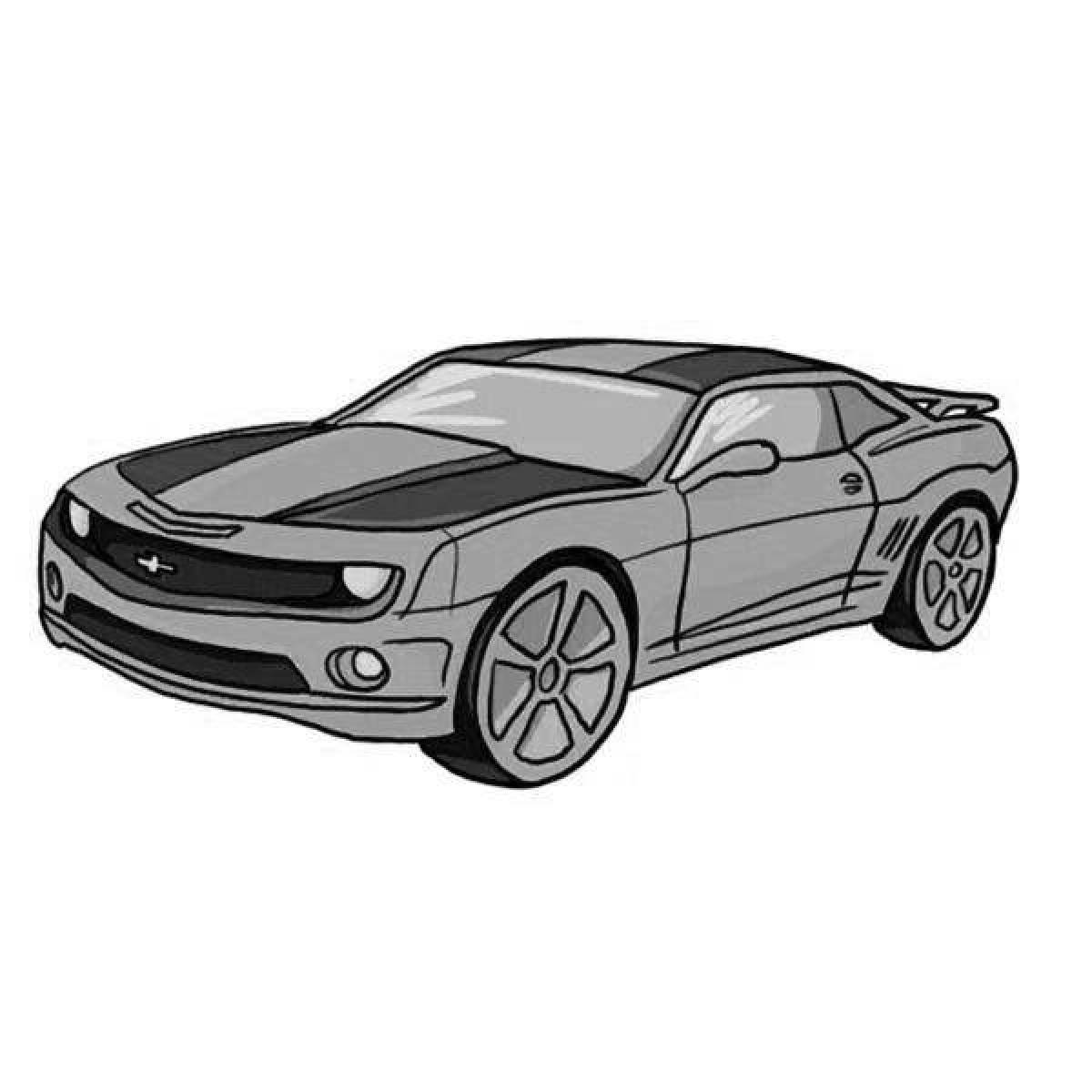 Coloring page charming bumblebee car