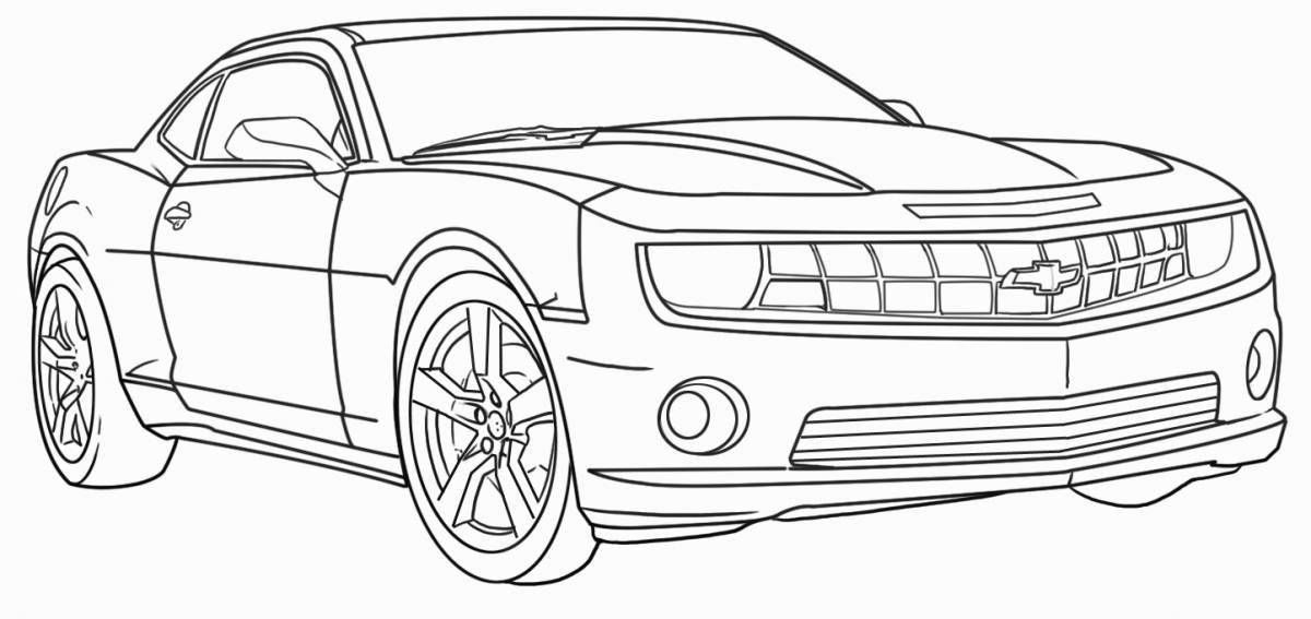 Exquisite bumblebee car coloring page