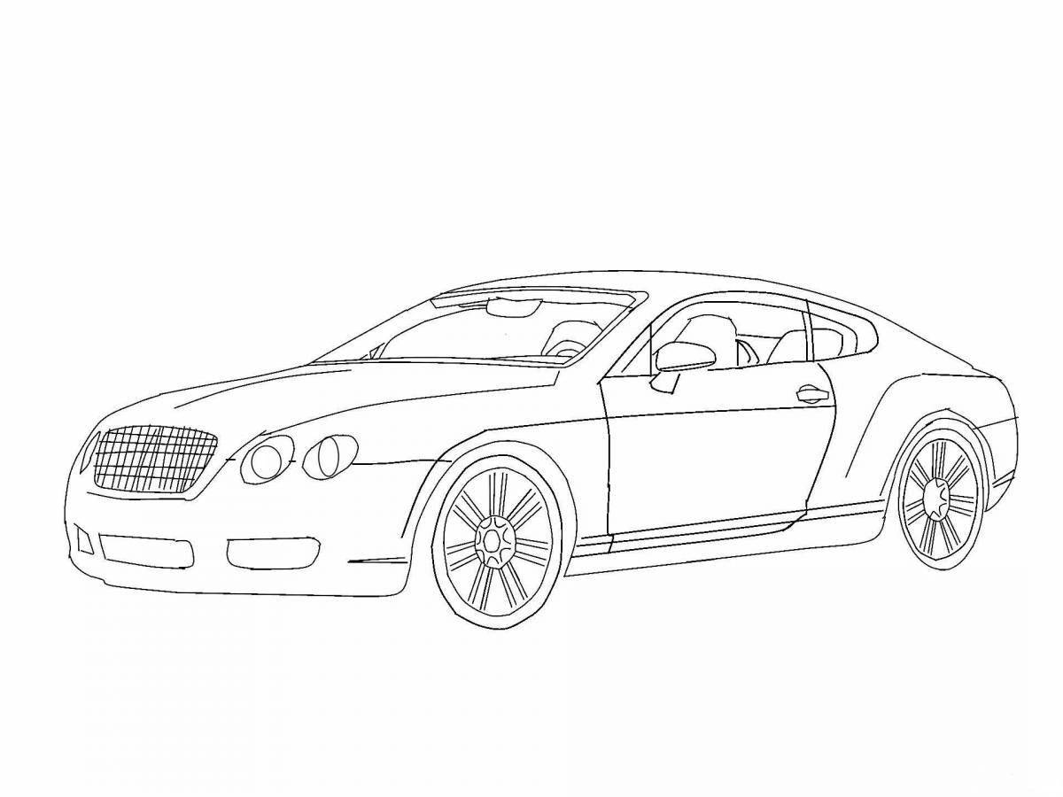 Раскраска красочный автомобиль bentley