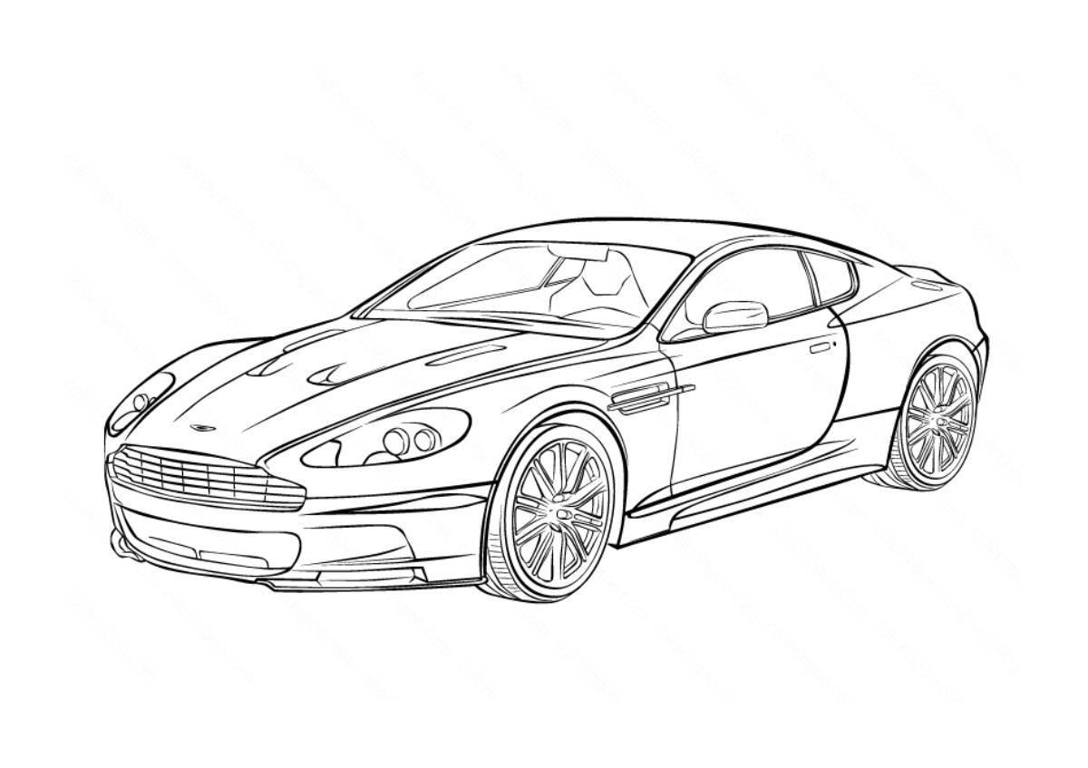 Coloring book luxury bentley car