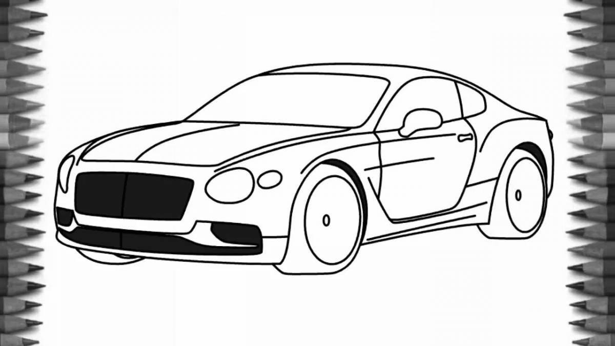 Раскраска сияющий автомобиль bentley