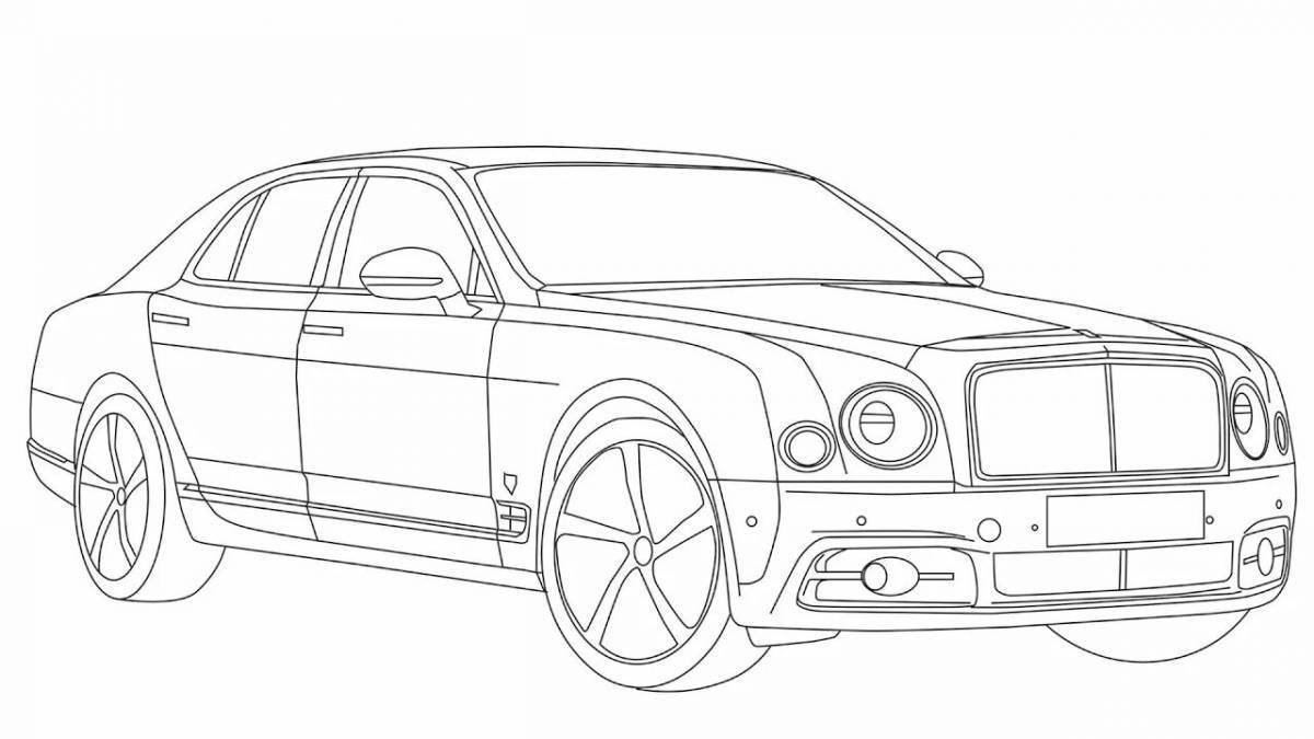 Coloring book elegant bentley car