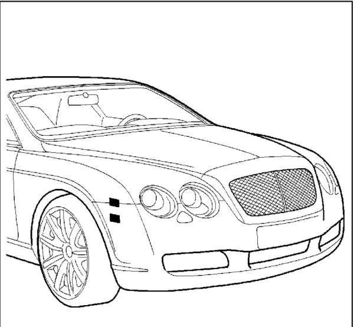 Bentley glam car coloring page