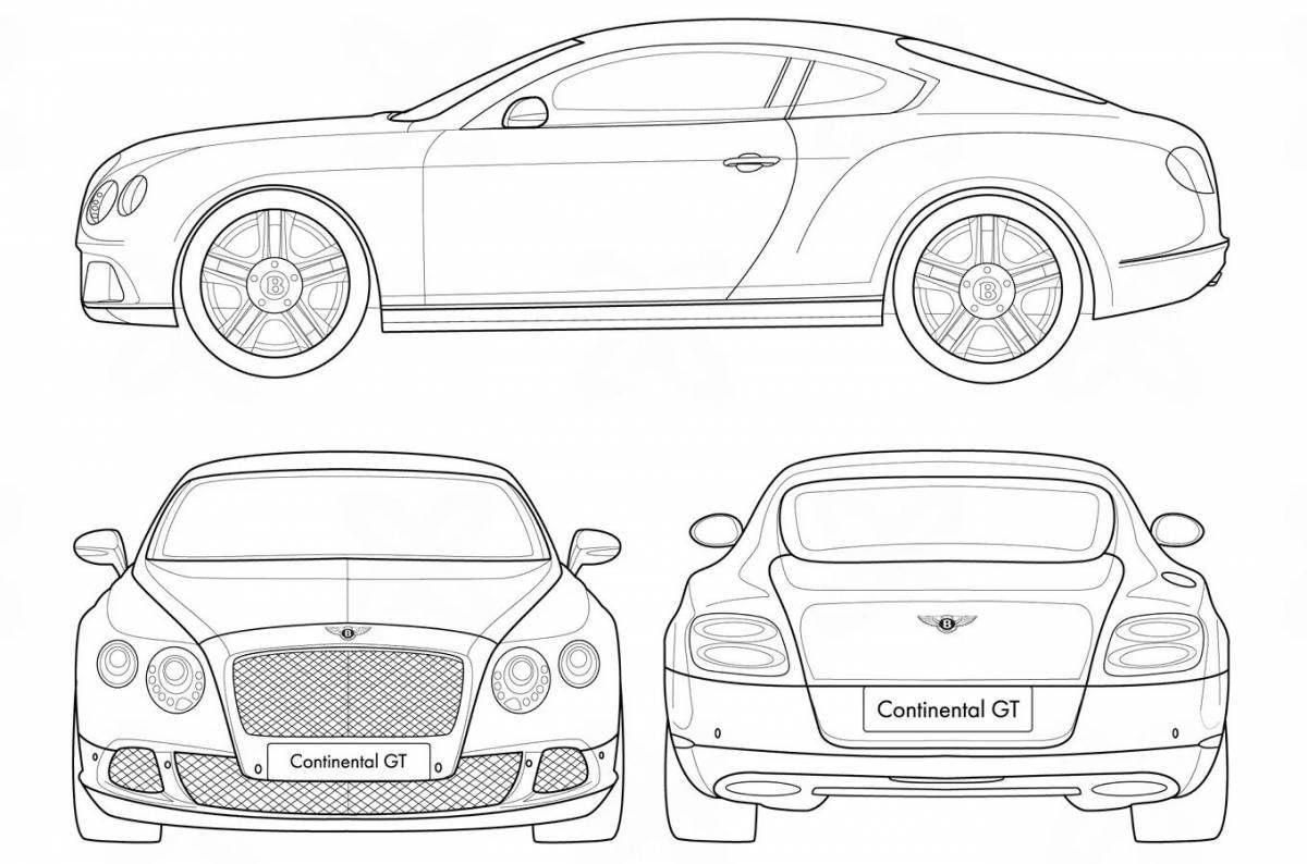 Раскраска грандиозный автомобиль bentley