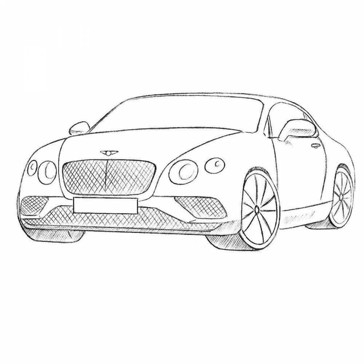 Раскраска очаровательный автомобиль bentley