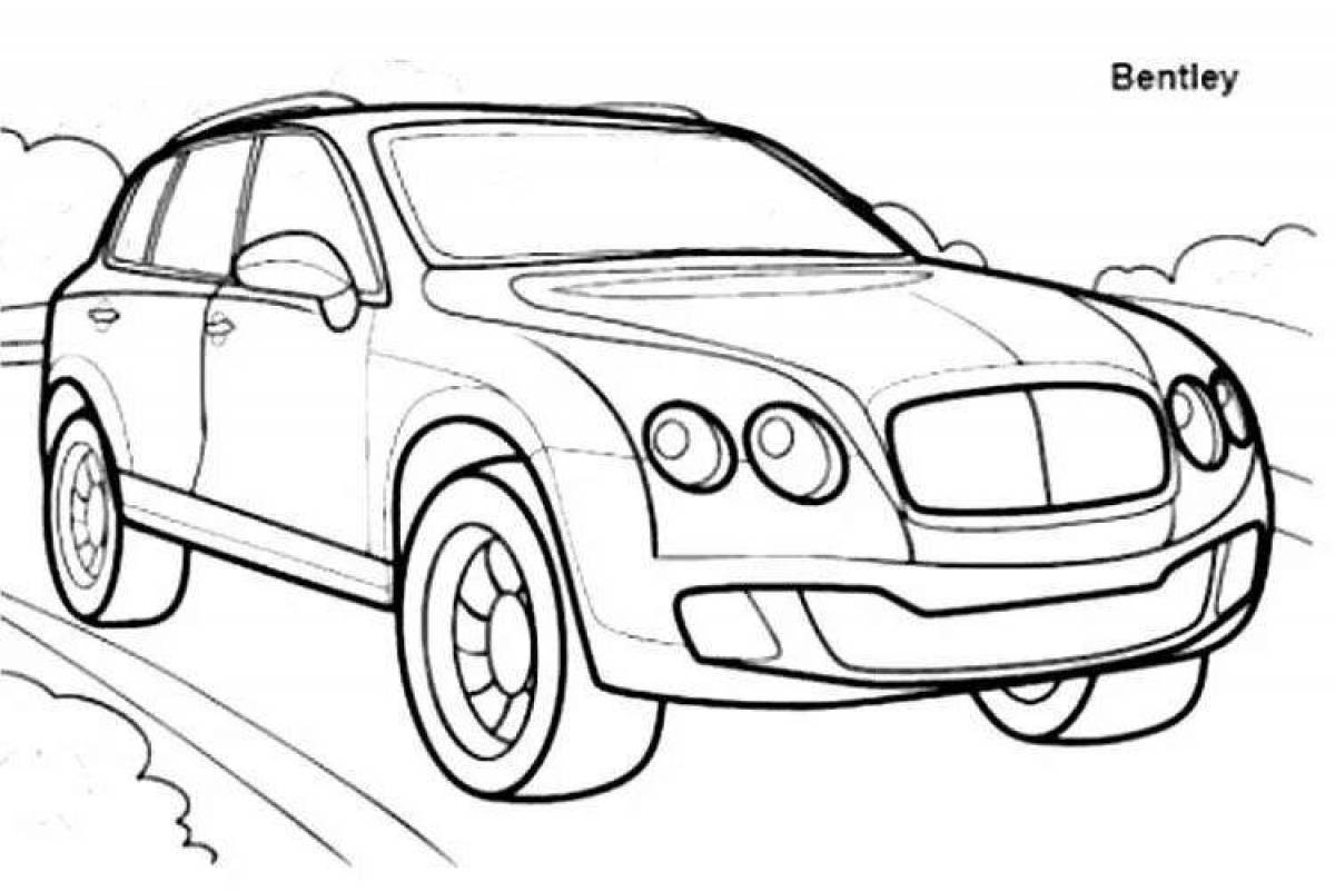 Bentley shiny car coloring page