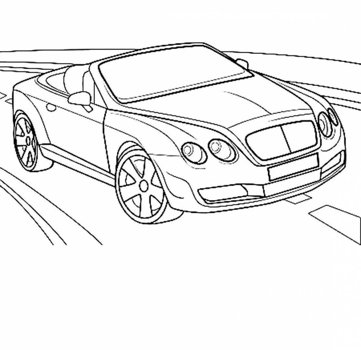 Bentley art car coloring page