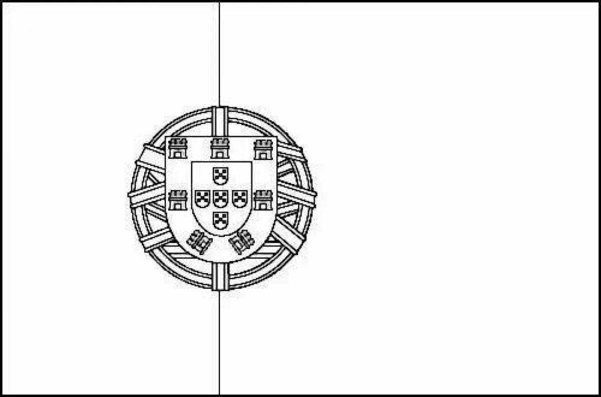 Coloring page with Portuguese flag