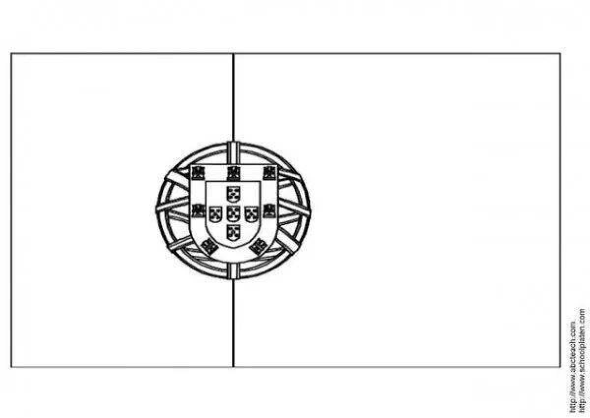 Exciting portugal flag coloring page