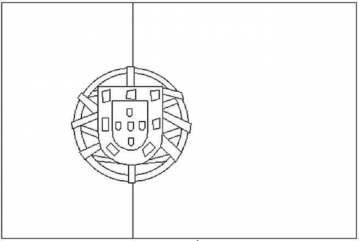 Coloring page gorgeous flag of portugal