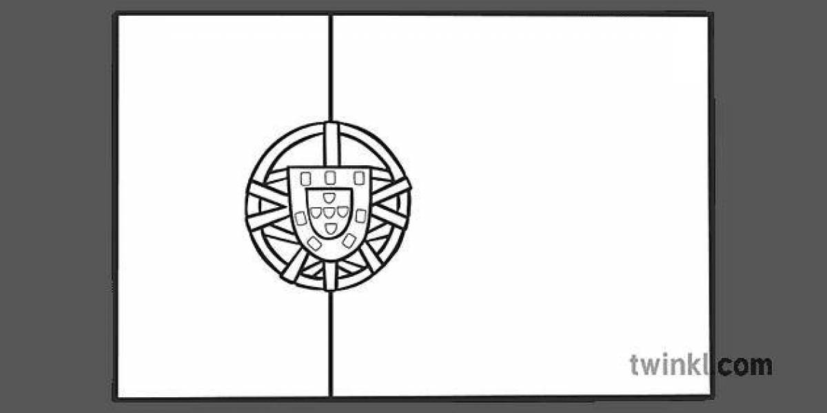 Luminous portugal flag coloring page