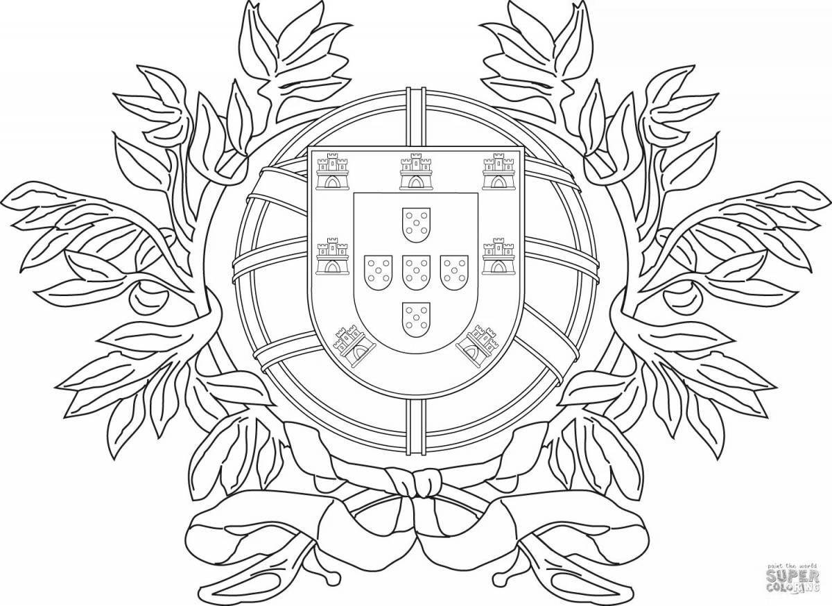 Adorable portugal flag coloring page
