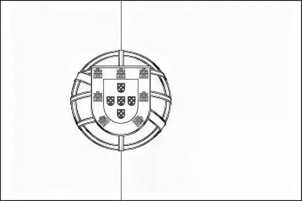 Coloring page beckoning flag of portugal