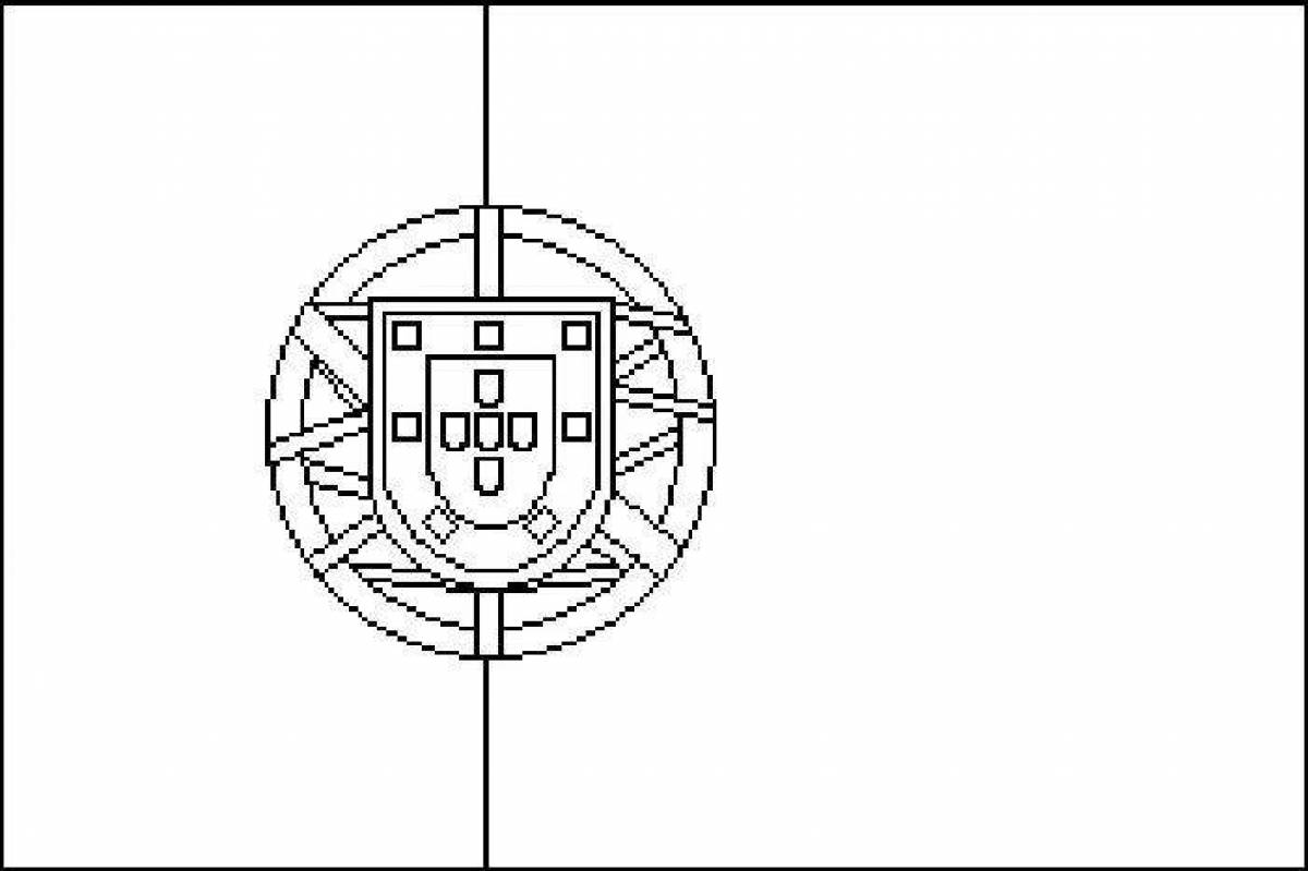 Intriguing portugal flag coloring page