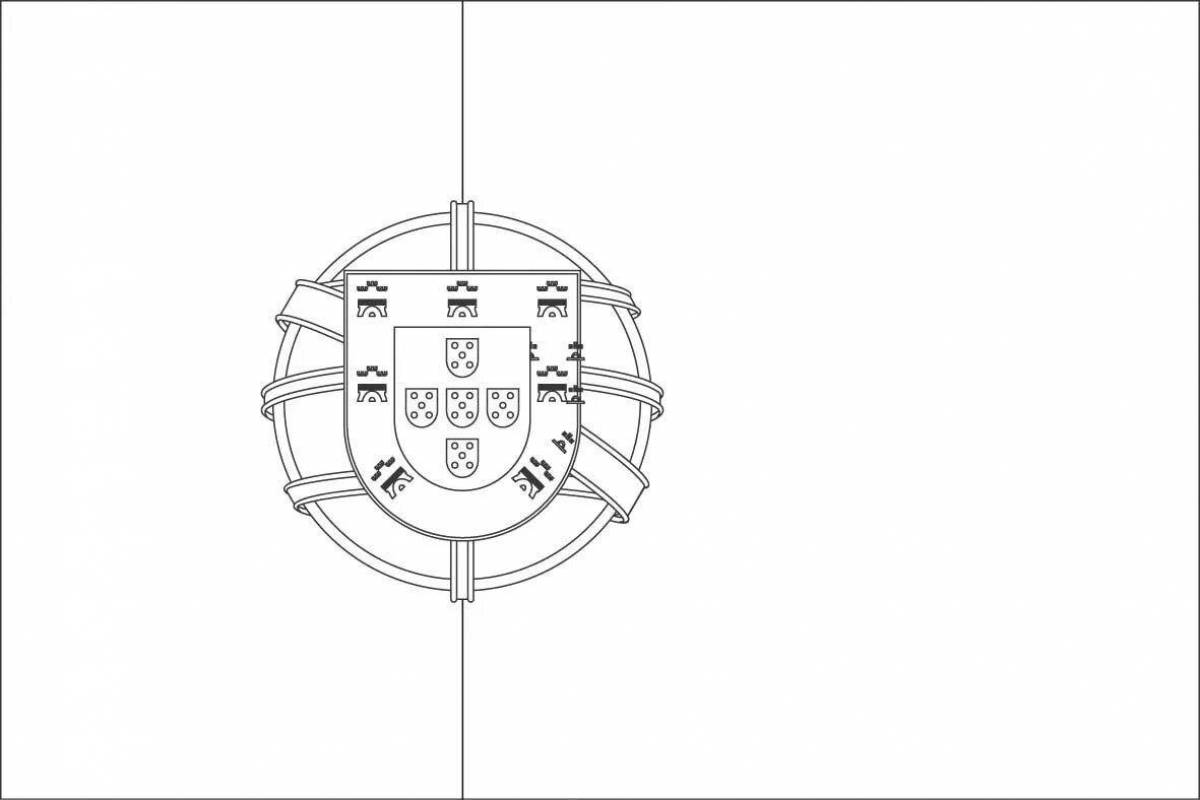 Coloring page stimulated flag of portugal