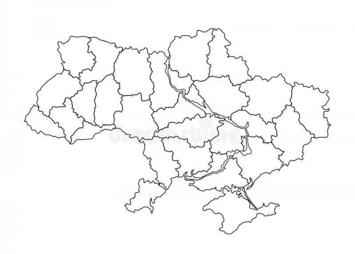Раскраска - Карта Украины | Раскраски для детей и взрослых