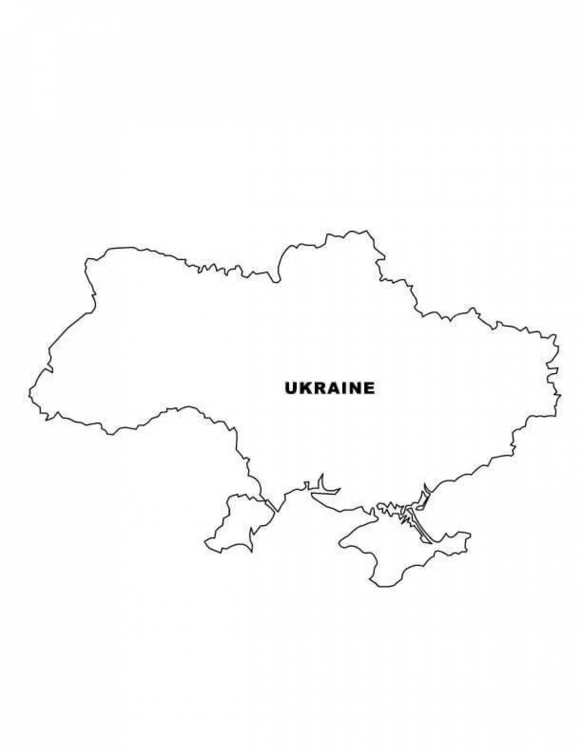 Раскраска Карта Украины