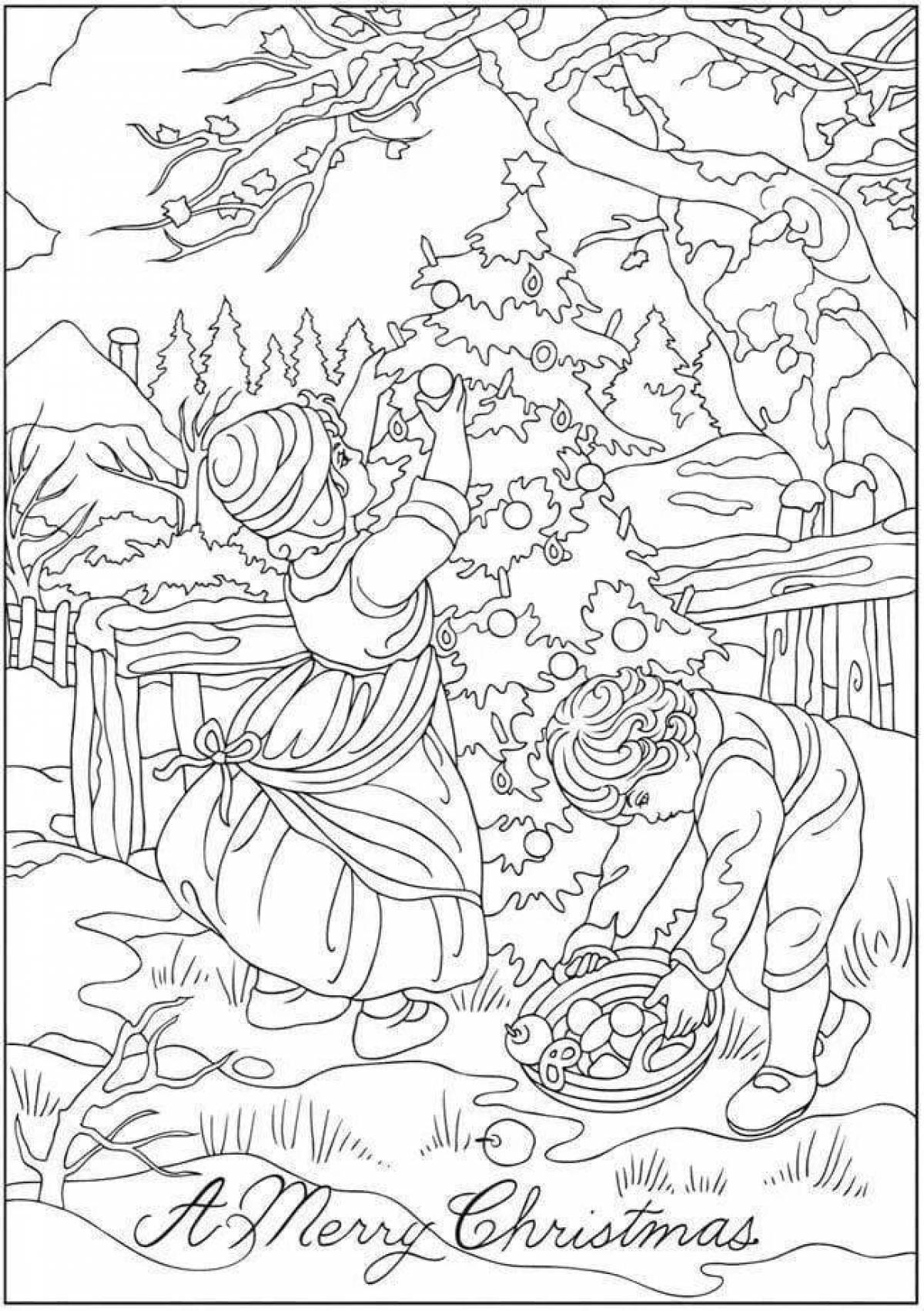 Exquisite Christmas magic coloring book