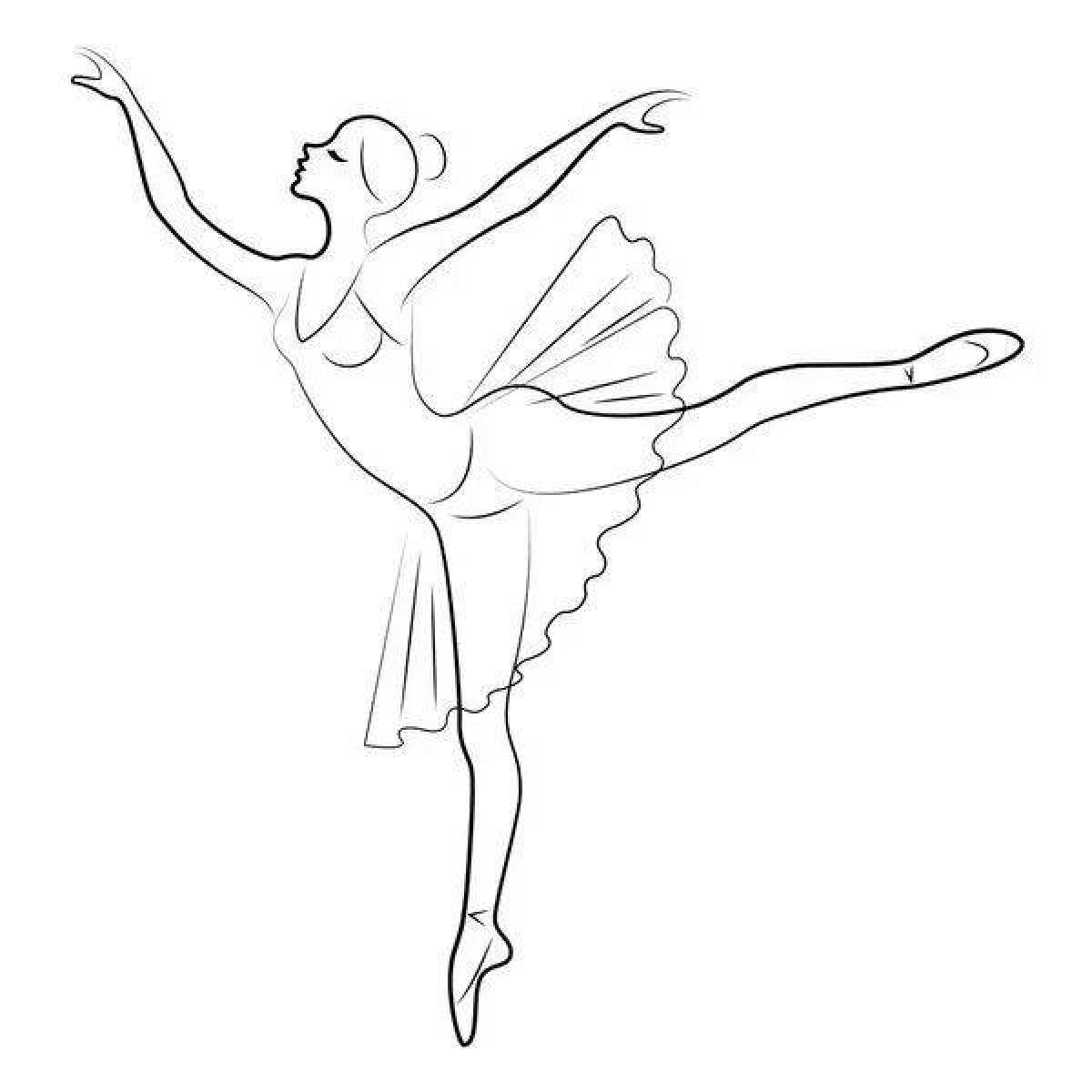 Adorable ballerina silhouette coloring page
