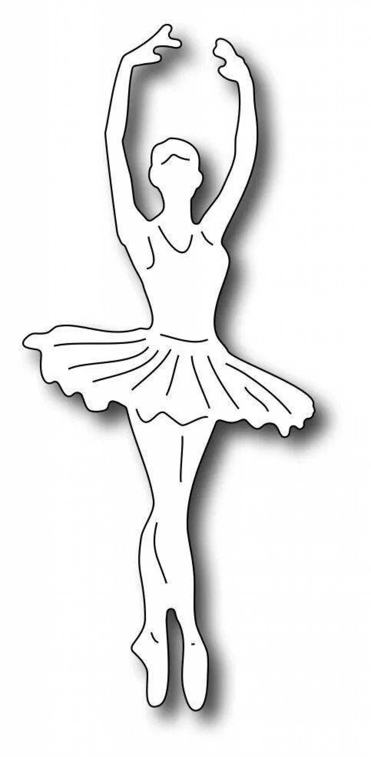 Coloring page silhouette of a charming ballerina